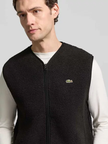 Kamizelka o kroju regular fit z aplikacją z logo Lacoste czarna