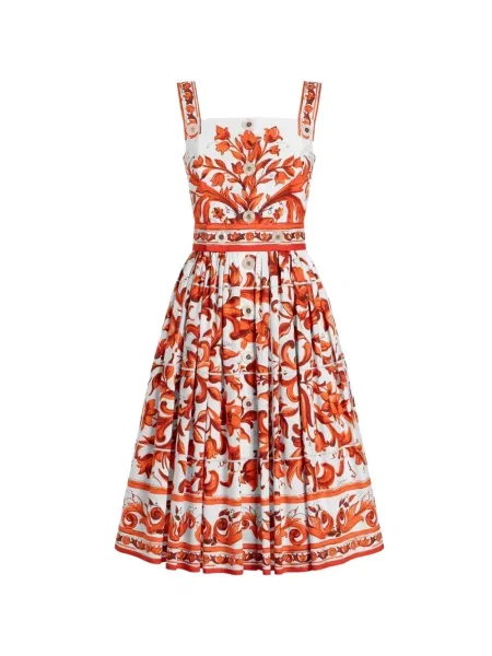 Rochie Dolce & Gabbana cu imagine din poplin alb