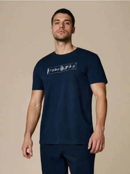 Sinsay Tričko s krátkým rukávem námořnická modrá