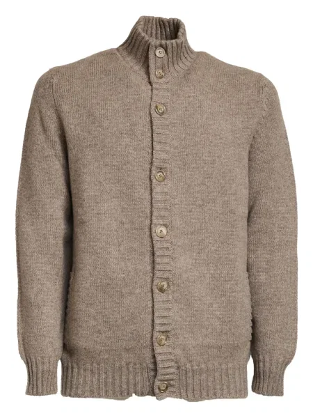 Kardigan Fedeli ze stójką brązowy