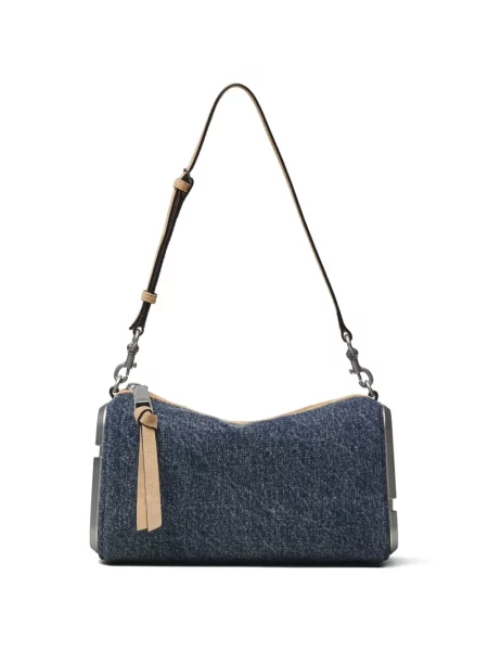 Geantă Marc Jacobs din piele de căprioară albastru