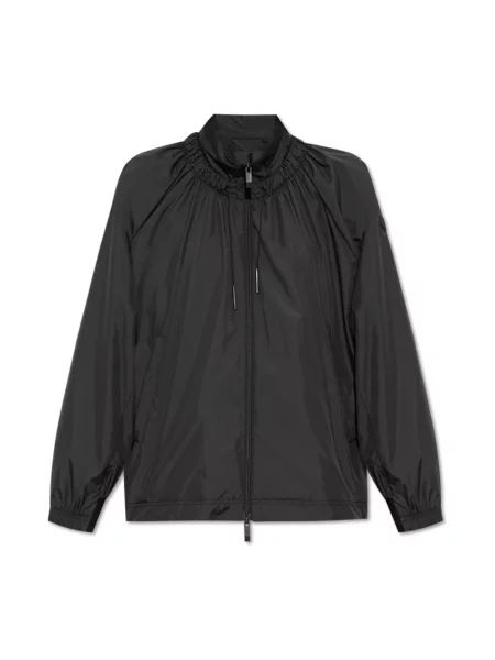Lniana kurtka Moncler czarna