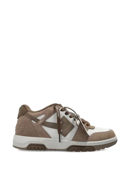 Sneakerși Off-white din piele de căprioară alb