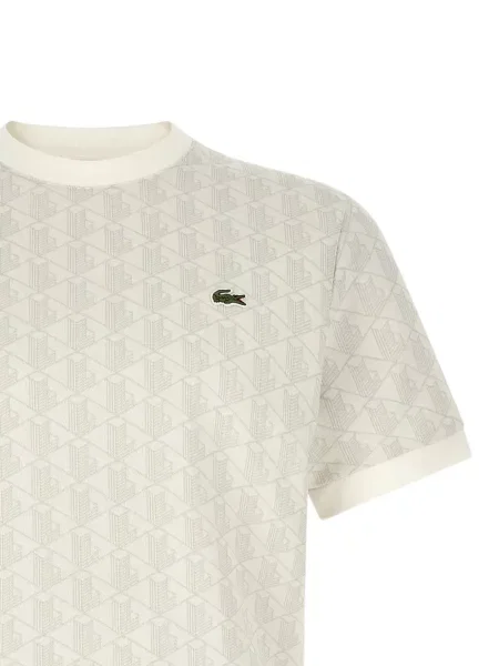 Tricou Lacoste din jacard gri