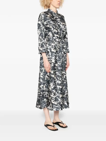 Rochie maxi 's Max Mara cu imagine cu imprimeu abstract albastru