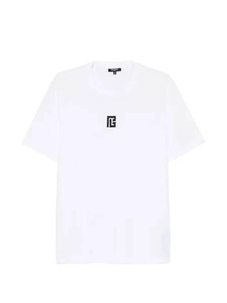 Tricou Balmain cu broderie alb