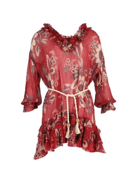 Rochie mini Zimmermann cu model floral cu imagine de costum roșu
