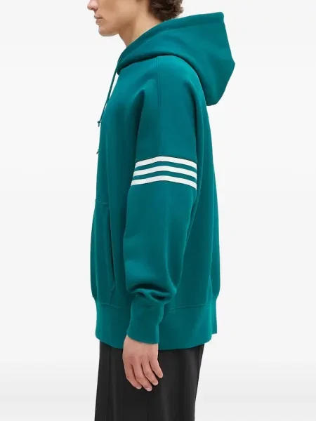 Hanorac cu glugă Adidas cu broderie verde