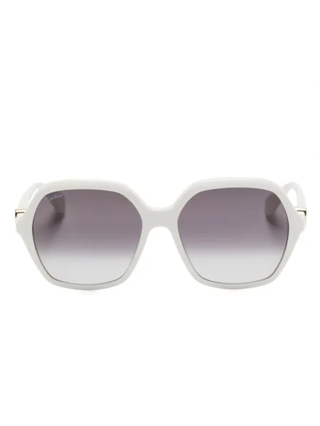 Ochelari de soare Cartier Eyewear cu imprimeu geometric alb