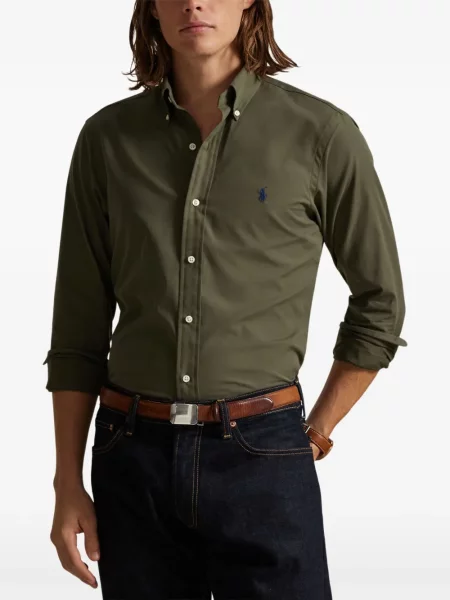 Tricou polo Polo Ralph Lauren cu glugă cu blană cu broderie roșu