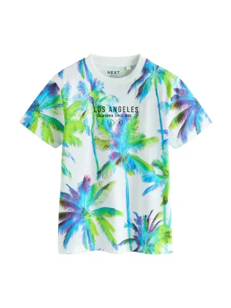 Next Tricou albastru / verde măr / albastru violet negru