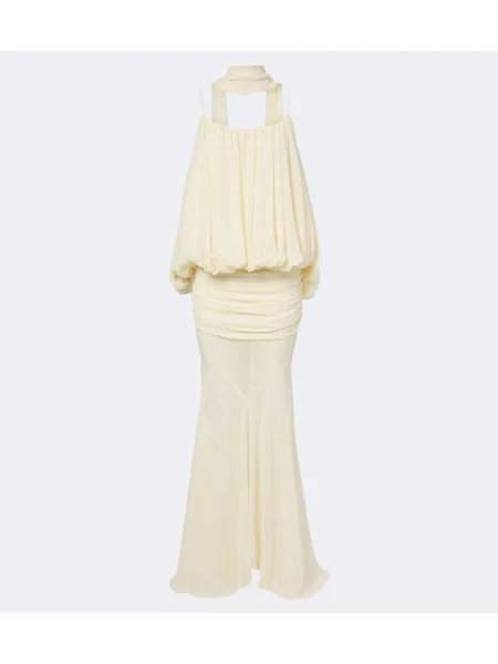 Rochie maxi De La Vali din șifon galben
