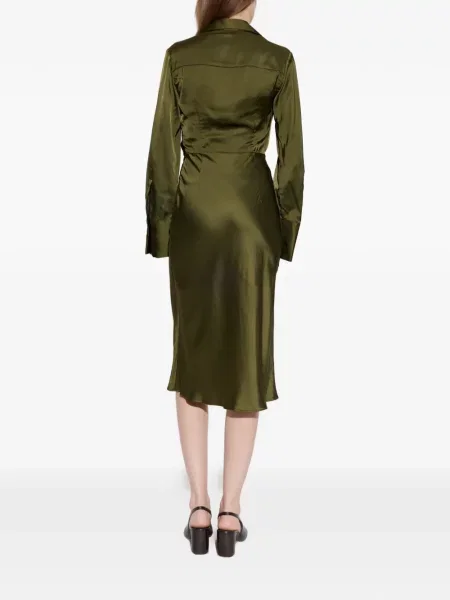 Rochie Blumarine din satin de costum verde