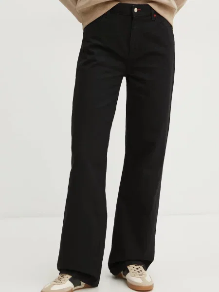 Дънки BOSS с висока талия черно