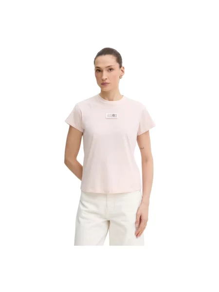 Koszulka Mm6 Maison Margiela z dżerseju różowa