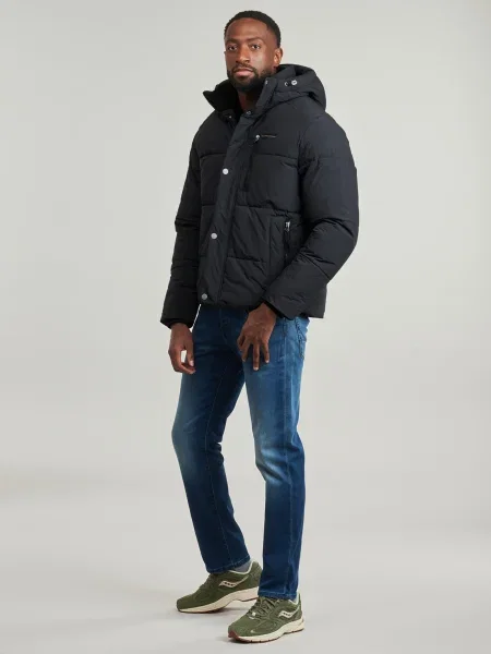 Geacă cu puf Jack & Jones cu glugă negru