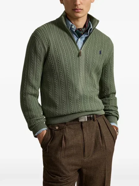 Șosete Polo Ralph Lauren cu broderie în carouri de flanelă verde