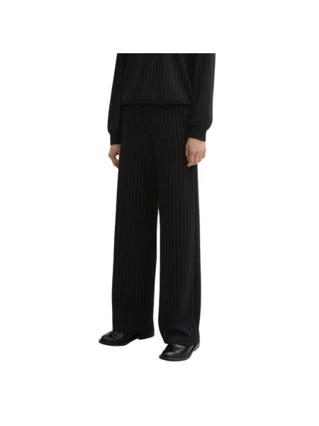 Kuloty o kroju regular fit z cienkimi prążkami Tom Tailor Denim czarne