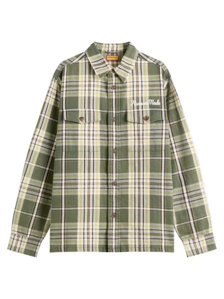 Koszula Human Made w kratę zielona