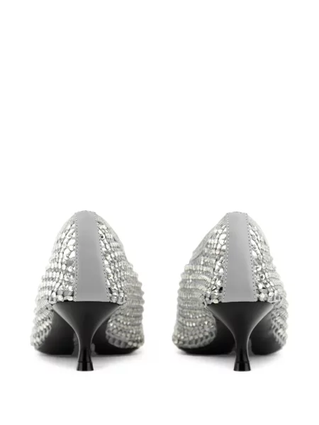 Pantofi cu toc Strategia Shoes plasă gri
