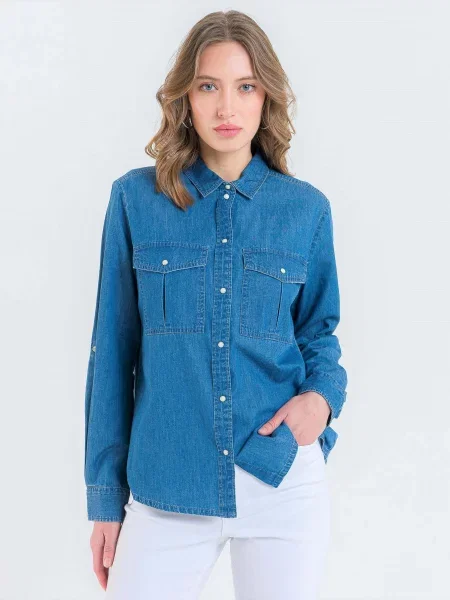 Сорочка Piazza Italia джинс