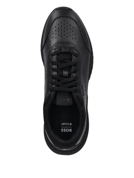 Sneakerși Boss din piele negru