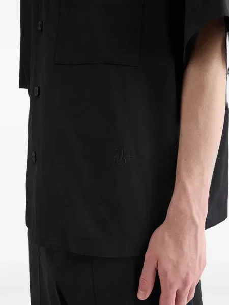 Cămașă Jil Sander din poplin negru