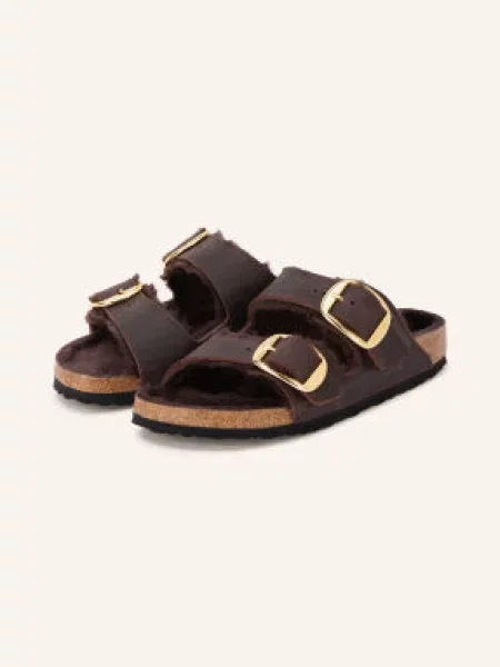 Birkenstock Klapki Arizona Shearling braun brązowe