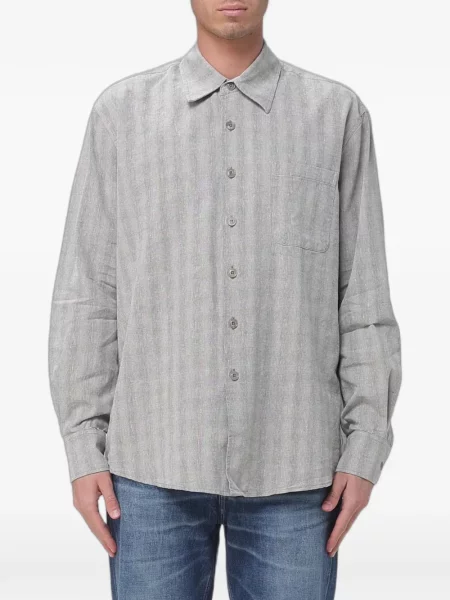Cămașă Our Legacy cu model herringbone gri