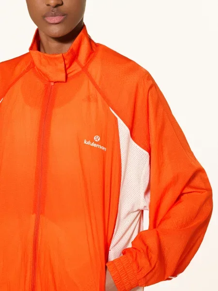 Lululemon Oversizedová Sportovní Bunda License To Train Textured oranžová bílá
