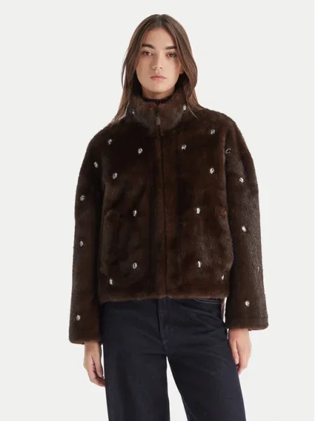 Palton de blană Vicolo maro