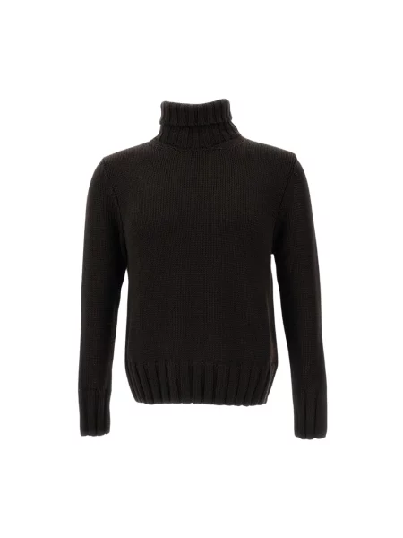 Sweter z golfem Customer Lovers wełniany brązowy