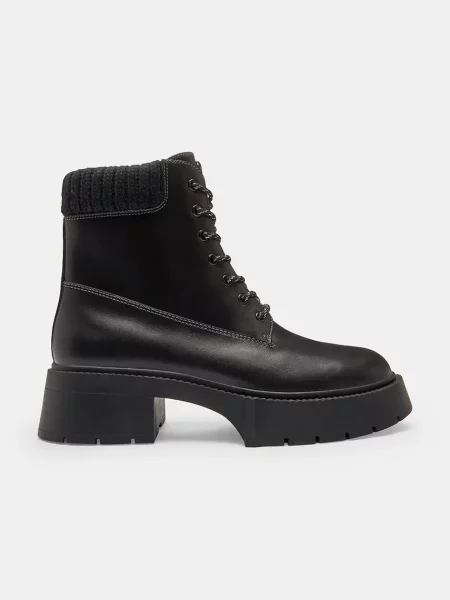 Coach cizme de piele Leah Platform cu drept negru