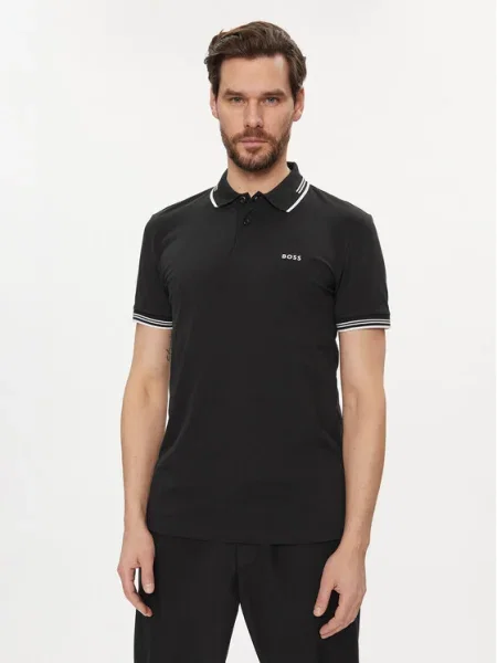 Boss Тениска с яка и Paul черен