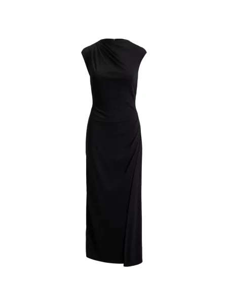 Rochie maxi Lauren Ralph Lauren cu decolteu barcă negru