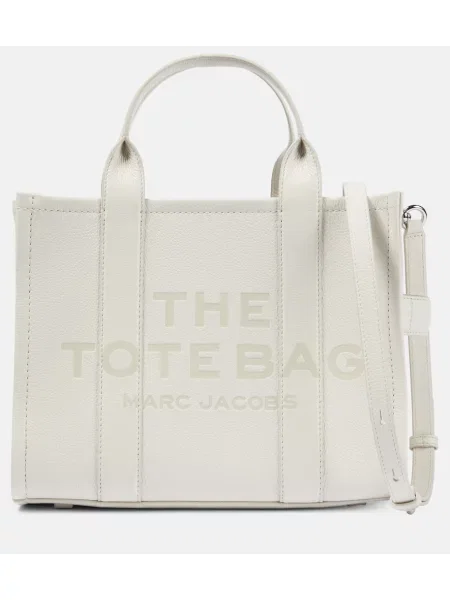 Geanta de piele Marc Jacobs din piele alb