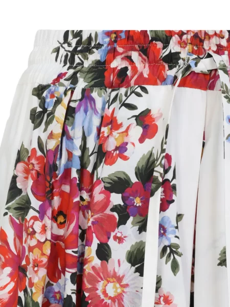 Gėlėtas raštuotas midi sijonas Dolce & Gabbana iki kelių balta