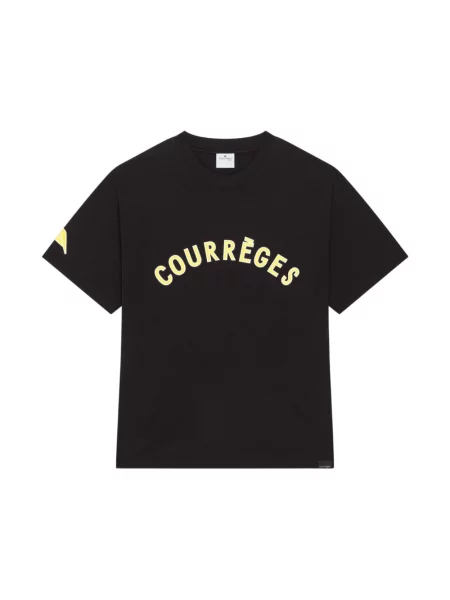 Koszulka Courreges z krótkim rękawem z logo czarna