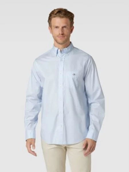 Gant koszula regular z kołnierzykiem button-down niebieski