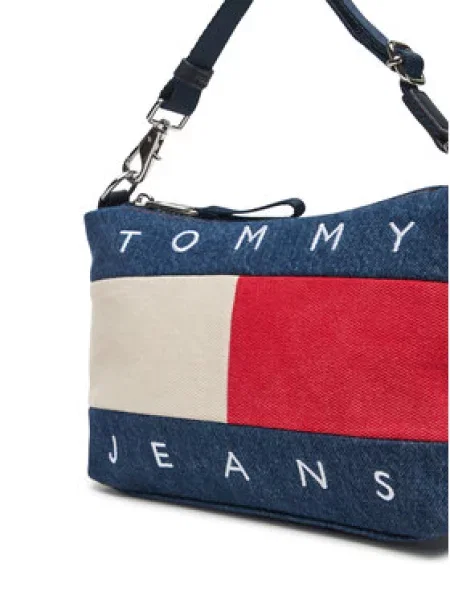 Tommy Jeans Ročna torba Tjw Archive Denim Shoulder Bag Modra bela