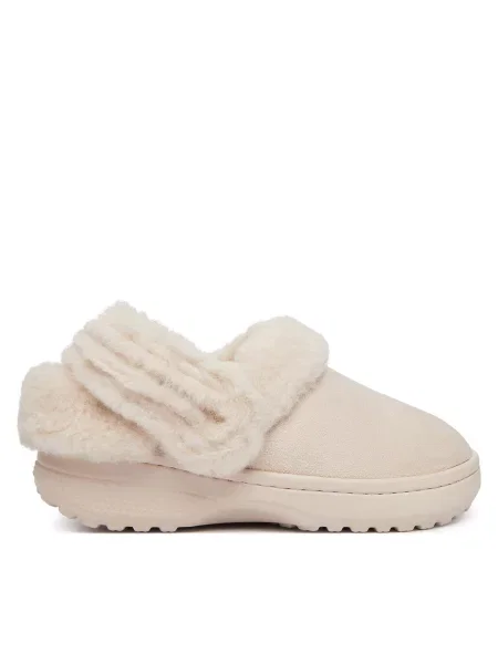 Papuci Crocs din piele de căprioară clasici maro