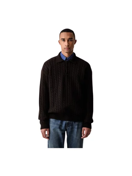 MSGM sweter z wełny merino brązowy