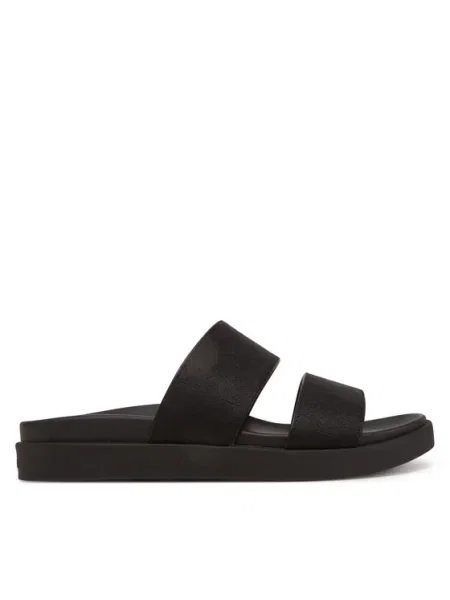 Чехли Calvin Klein FLAT SLIDE JACQ с платформа черно