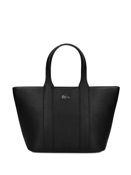 Шопинг чанта Lacoste с автограф черно