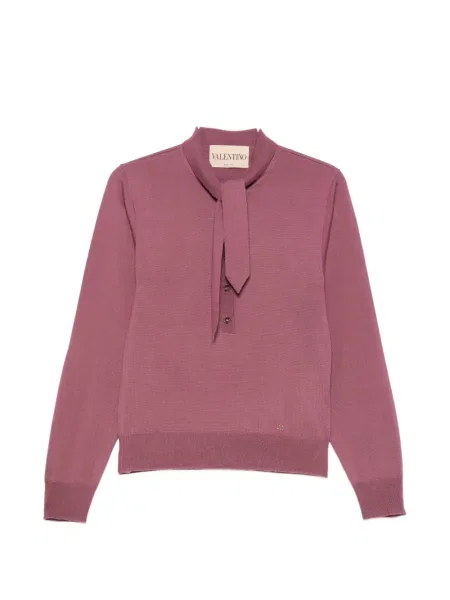 Tricou polo Valentino Garavani cu legături violet