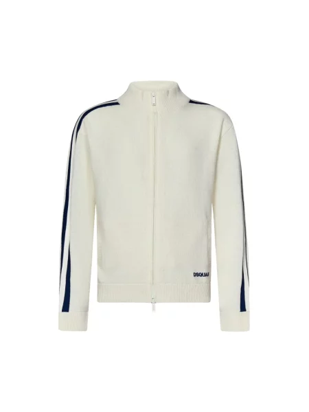Kardigan Dsquared2 wełniany retro biały