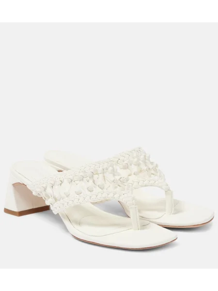 Stringi Simkhai skórzane na platformie białe