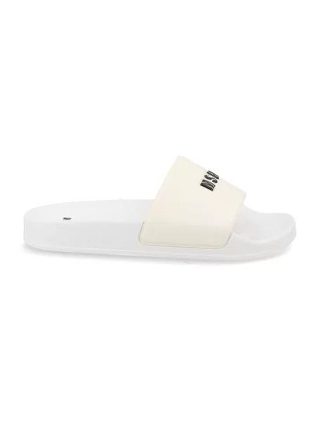 Klapki Msgm z logo białe