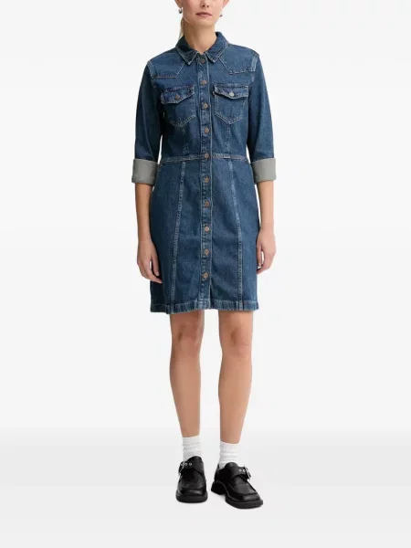 Pulover Levi's® skinny fit cu imagine cu decolteu rotund galben