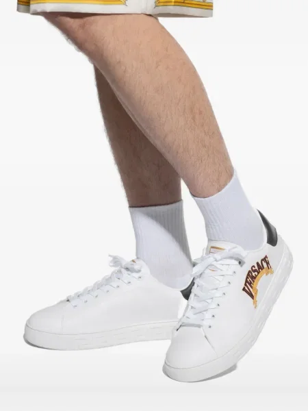 Sneakerși Versace cu broderie alb